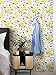 Toduso Peel and Stick Wallpaper Floral Wallpaper Yellow/Gray/White Watercolor Contact Paper Self Adhesive Removable Wallpaper Shelves Liners Decorative Vinyl Roll 15.5''x78.7''
