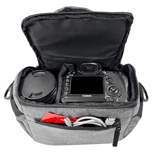 Image of Compact Captura Pro 0297 Camera Bag for DSLR & Mirrorless - Fits Nikon, Canon, Sony - Camera Bag for Travel - Shockproof Sling Case for Lens - Water-Resistant (Grey Black)