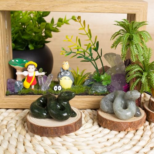 Figura decorativa de serpiente en cristal natural 2 pulgadas miniatura 5