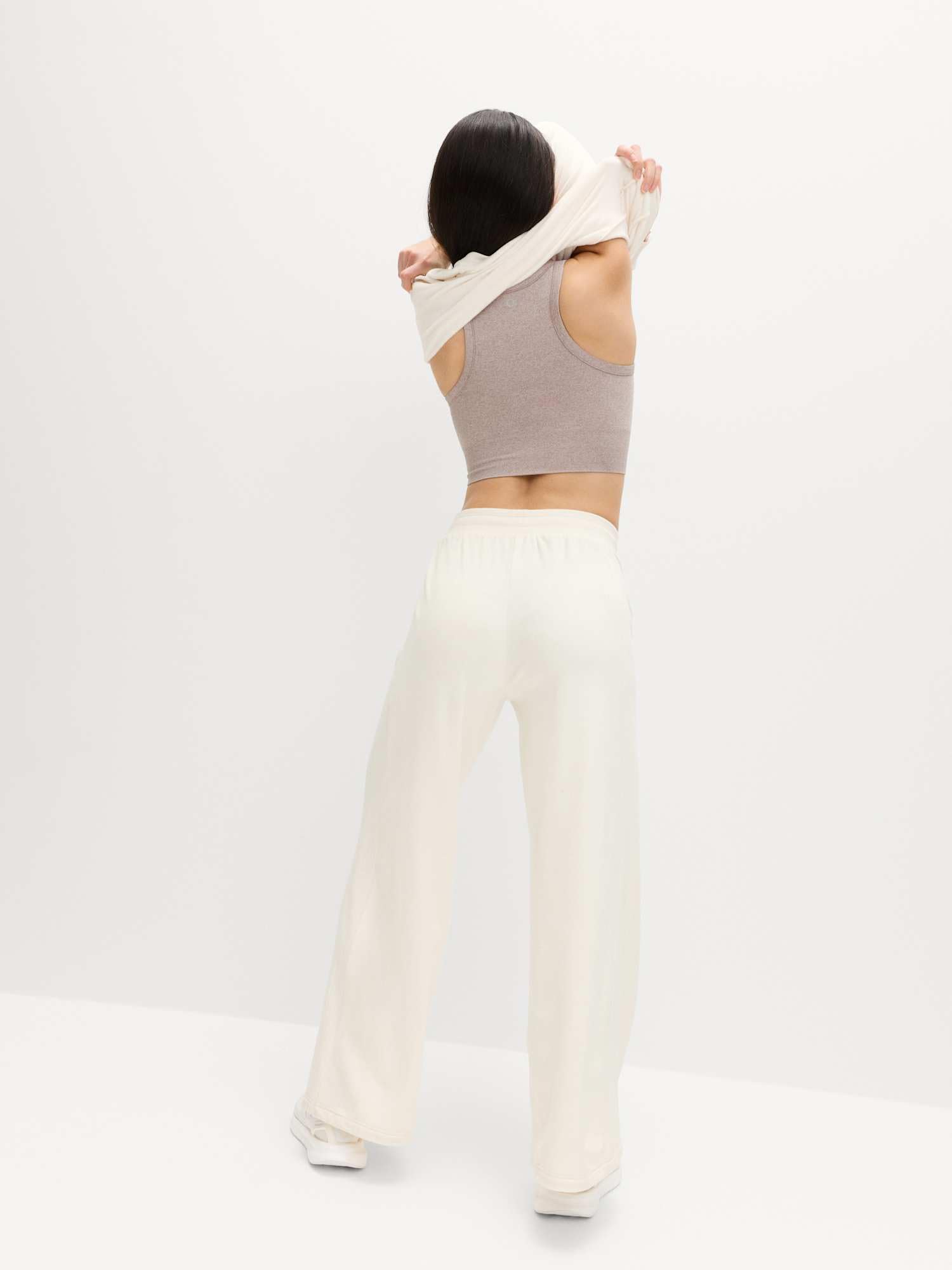 Marks & Spencer Pantalones de Chándal de Terciopelo de Cintura Alta y Pernera Ancha para Mujer, StayNew™, Cintura con Cordón, con Elasticidad