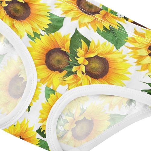 Joisal Sunflowers Yellow White Toddler Underwear Floral 2t Cotton Cute Panties Girl Stylish Undies Kids Briefs4