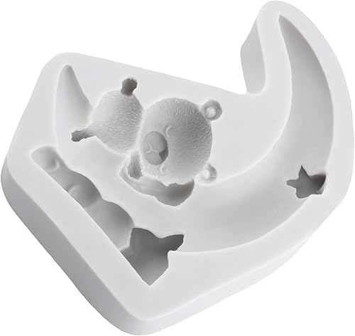 Miniatura 8 de Molde de silicona para fondant de oso 3D, molde de chocolate, luna y estrella, nube, dulces, para decoración de tartas de azúcar, decoración de