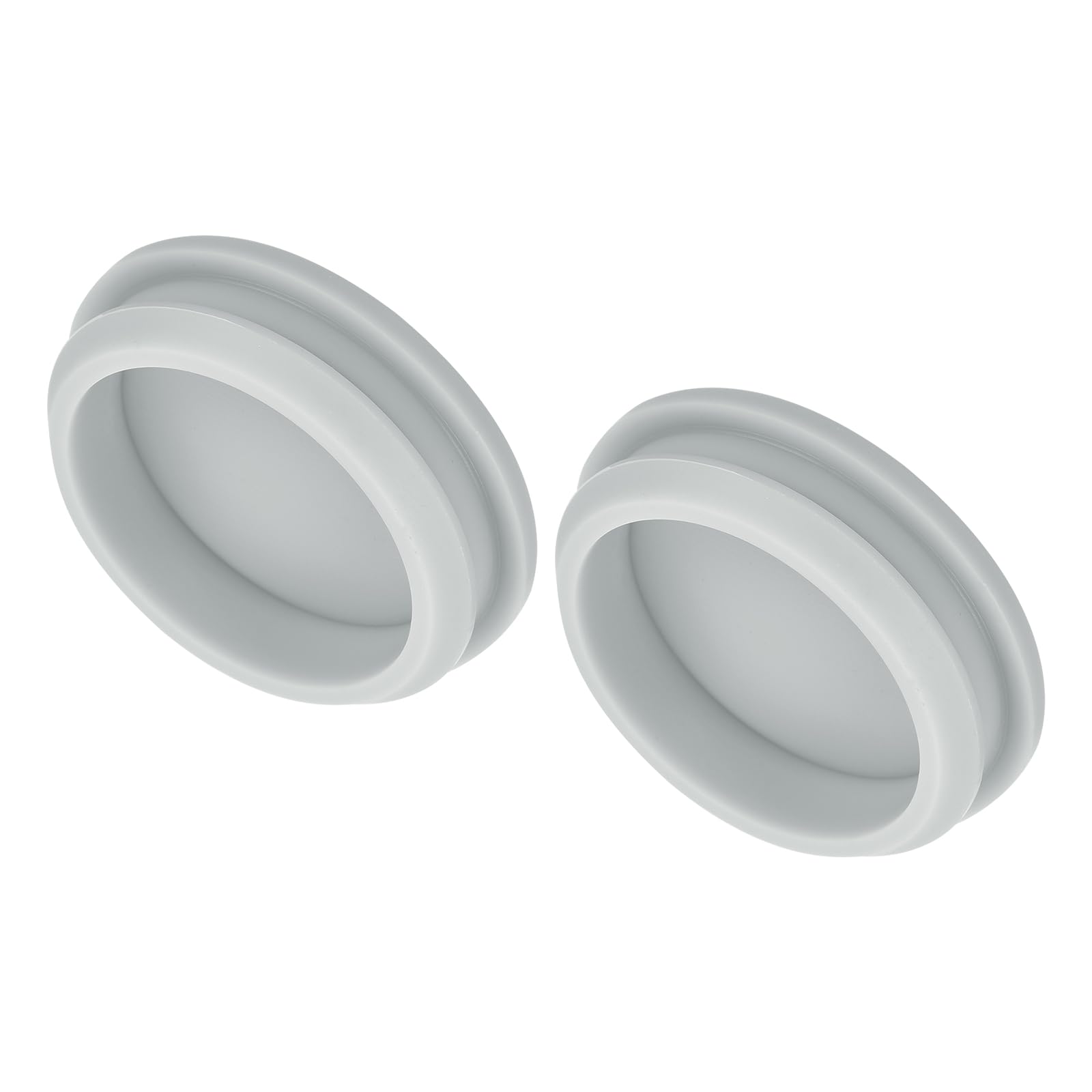 MECCANIXITY 2pcs Silicone Snap in Locking Hole Plugs,42.6mm/1.7 Inch Mounting Diameter Narrow Groove Width 5mm Panel Seal Cover Round for Kitchen Bulkheads Waterproof Sealing Plugs Grey