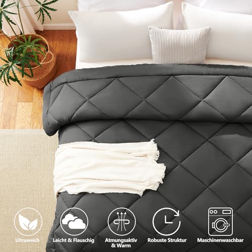 CozyLux Bettdecke 240x260 cm Grau für 4 Jahreszeiten – Ansicht 4