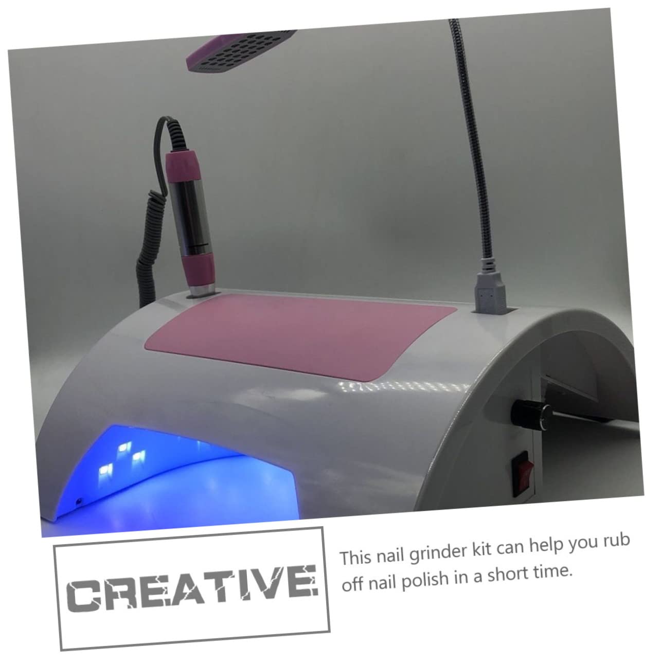 Mipcase 1zestaw Elektryczna Maszyna Do Polerowania Paznokci z Odkurzaczem Wielofunkcyjna Cicha Przenośna Idealna Do Manicure Salonie Lub Domu z Klipsem Kompatybilna z Akcesoriami