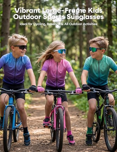 Image of ATTCL Kids Baseball Sunglasses TR90 Lightweight UV400 Youth 8-15 Sports | Ultralight Anti Slip Frame, Reduces Glare, for Cycling, Softball, Outdoors Sun Glasses, UV Protection for Boy Girls