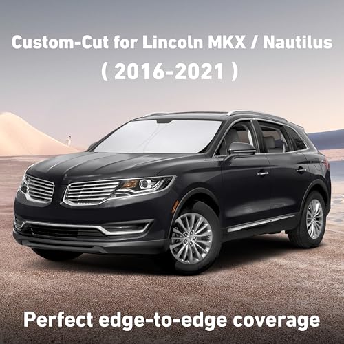 Image of EcoNour Windshield Sunshade Compatible for Lincoln MKX /Nautilus 2016-2019 2020 2021, Sun Visor for Front Windshield & Window Sun Shade Cover, UV Heat Blocker & Protector, Car Accessories