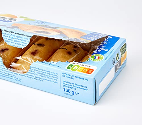 Gerblé Sans Sucres Ajoutés, Gâteau Fourré Saveur Myrtille, Sans Huile de Palme, 210270, 5 Sachets Individuels, 150 g (Lot de 2)