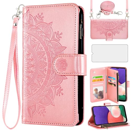 Coque Samsung A22 5G Asuwish fleur mandala pour protéger votre téléphone en déplacement