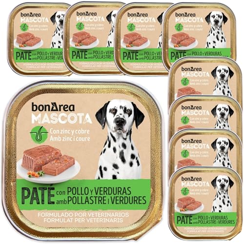 BonÀrea- Comida Húmeda Perros Pack 36x300 gr- Paté Pollo con Verduras- para Todas Las Edades - Fabricación Francesa