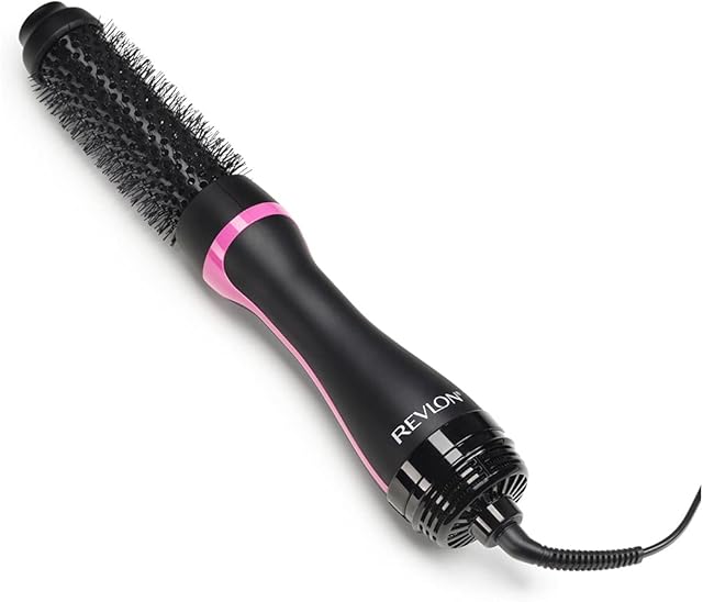 Revlon One-Step Style Booster - Round Brush Dryer & Styler, Round Brush- 38 mm (Thermal Bristles, Ceramic-Coated Barrel, IONIC + CERAMIC TECHNOLOGY) RVDR5292UKE, Black