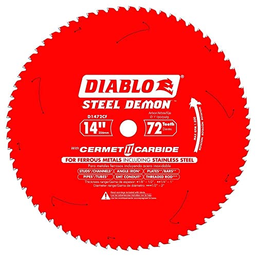 Diablo Steel Demon Cermet II Saw Blade for Medium Metal - Triple Chip Cutting Action - 14" x 72-Teeth, 1800 Max RPM - D1472CF - Thumbnail 5