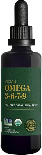 Global Healing - Suplemento orgánico Omega 3 6 9 y 7 (extracto de CO2 de seaberry), sin pescado, sin OMG, Omega 3 para mujeres y hombres, contiene
