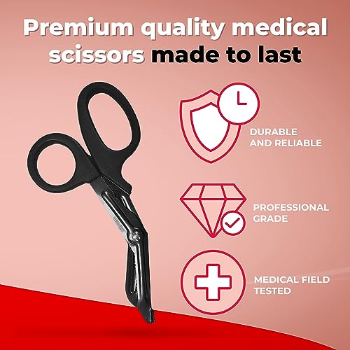 Ever Ready First Aid Autoclavable Titanium Bonded Bandage Shears 7 1/4" Bent - Tactical Stealth Black (Tactical Black Single Pack) - Image 3