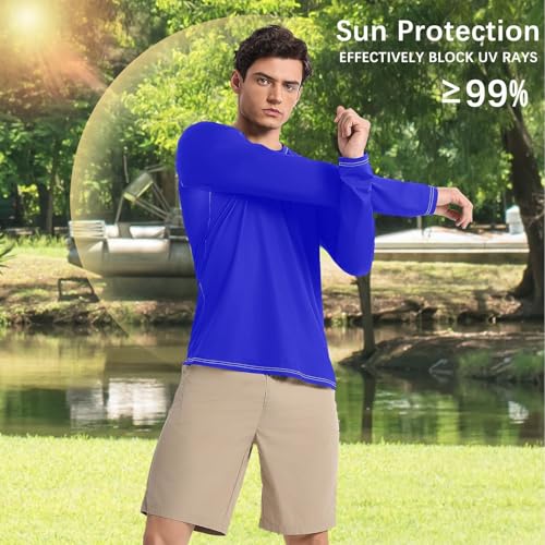 GuoChe Medium Blue Shirts Summer UPF 50+ Quick Drying Elasticity UV Protective Clothing Summer4