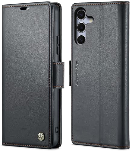 SINIANL for Samsung Galaxy S25 Wallet Case with RFID Blocking S25 Case Wallet for Men Women with Card Holder Magnetic Clasp Kickstand Leather Book Folio Case for Galaxy S25 Black