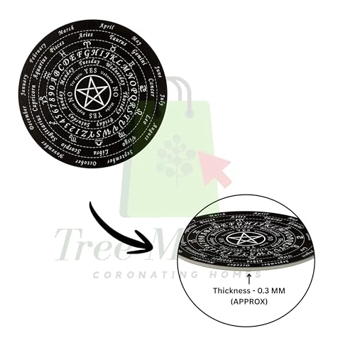 Image of Vastu Black Dowsing Board |Size- 9 Inch Approx | with Brass Pendulum (Pendulum Assorted) Acrylic Divination Board