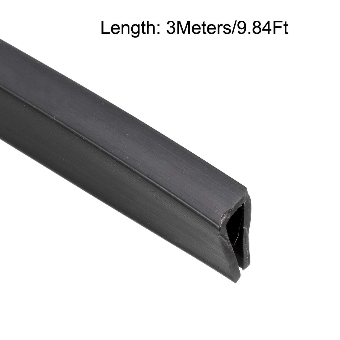 Kantenschutzprofil U-Dichtung, Kantenschutzfolie aus schwarzem Silikon for U-Profile, passend for Kanten von 0,1–1,5 mm, Länge 1 m/3,28 Fuß