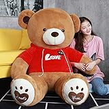 qwerbz Sudadera Teddy Bear Plush Doll Girl Sleeping Cute Plush Toy Girlfriend Child Birthday Gift 80cm Oso suéter Rojo