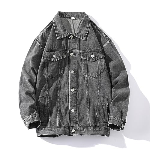 Mens Fashion Denim Jackets Casual Loose Fit Button Down Denim Trucker Jackets Long Sleeve Distressed Cowboys Jacket3