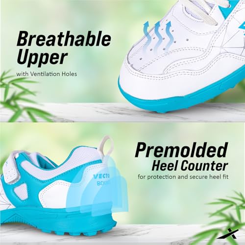 Image of Vector X Bouncer 2.0 Cricket Shoes for Men's - Fast Strap Sporty Synthetic Upper & Mesh | PVC Sole Stud, Lightweight, Comfort & Durability Shoe for All-Round Performance