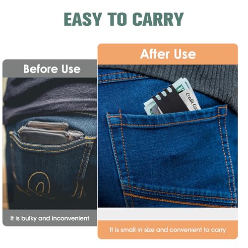 Money Clip Spring Stainless Steel Minimalist Cash Clip for Men and Women, Lightweight Compact Front Pocket Wallet for Travel, Business, Everyday Use (2.56" x 1.38" Black)4