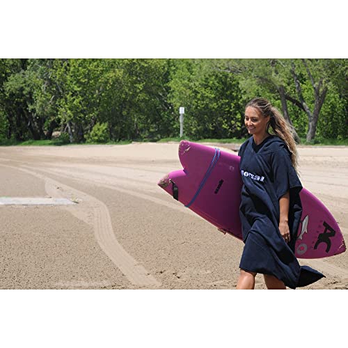 DORSAL Thick Microfiber Surf Poncho Robe for Wetsuit Changing Towel Black4