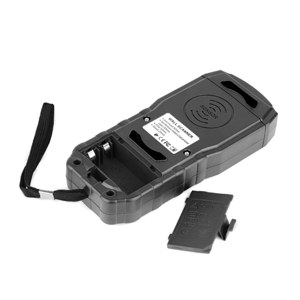 Buscador de pernos, detector de pernos, escáner de pared multifunción con pantalla LCD y advertencia de sonido para detección de pernos de cables de CA de madera de metal de hierro, batería 6F22 no i