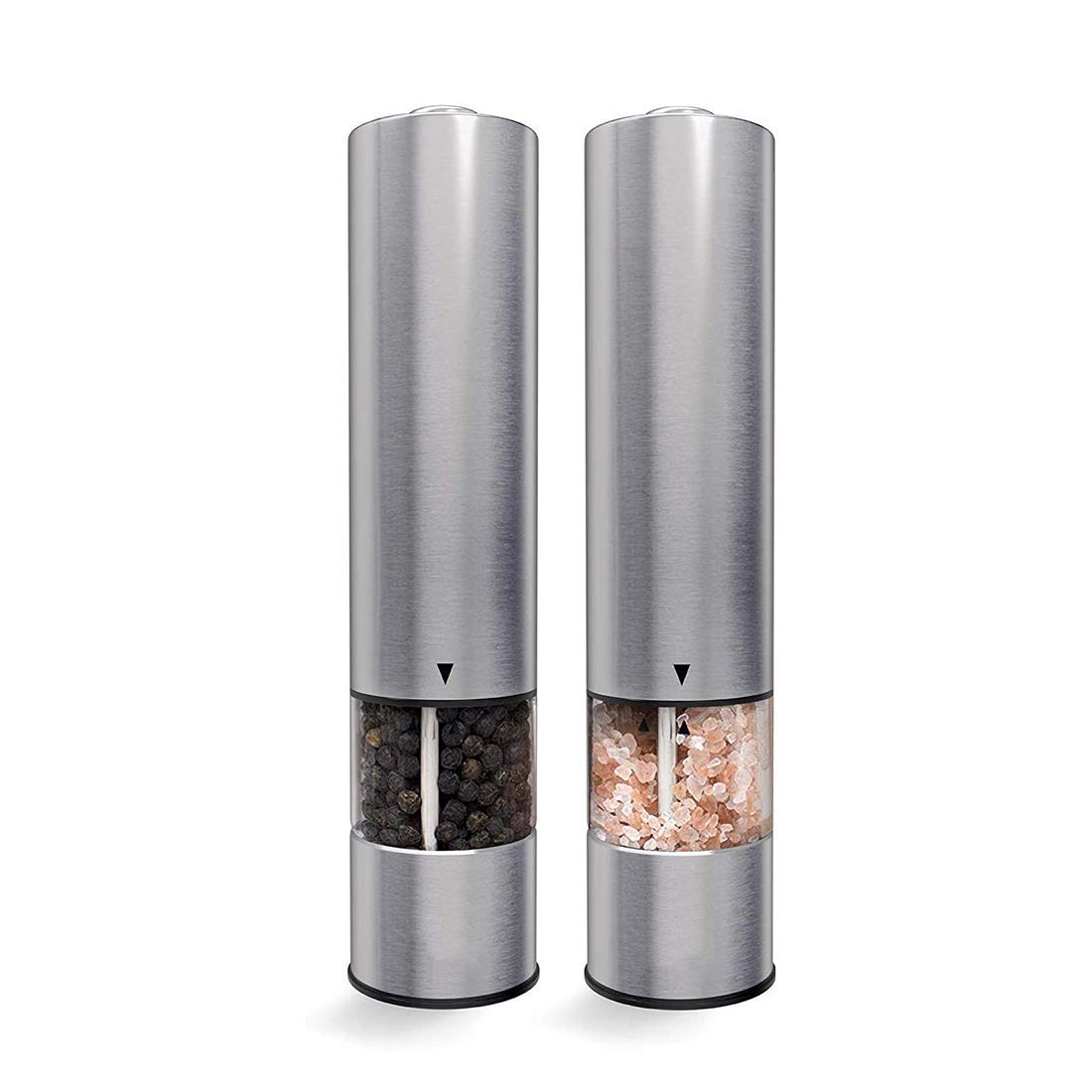 Moulins à sel et à Poivre électriques avec Commande Tactile Facile et Design élégant en Acier Inoxydable pour Clous de Girofle et mélanges d'épices 2 pièces.