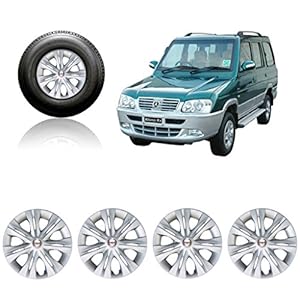Auto Pearl – Car Full Caps Silver 15inches Wheel Cover Compatible with- Rhino