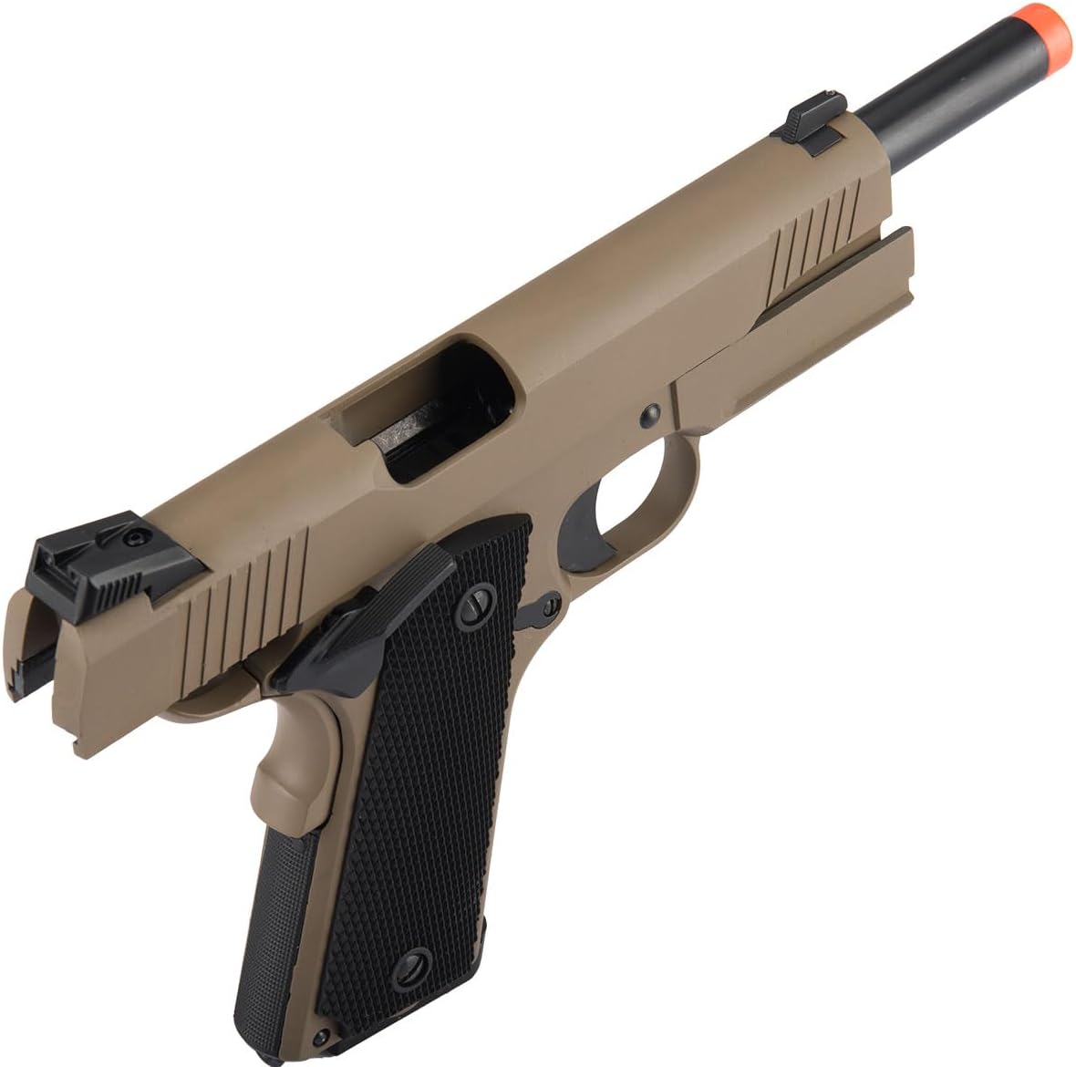 M1911 CQB Tactical Gas Blowback GBB Airsoft Pistol - TAN