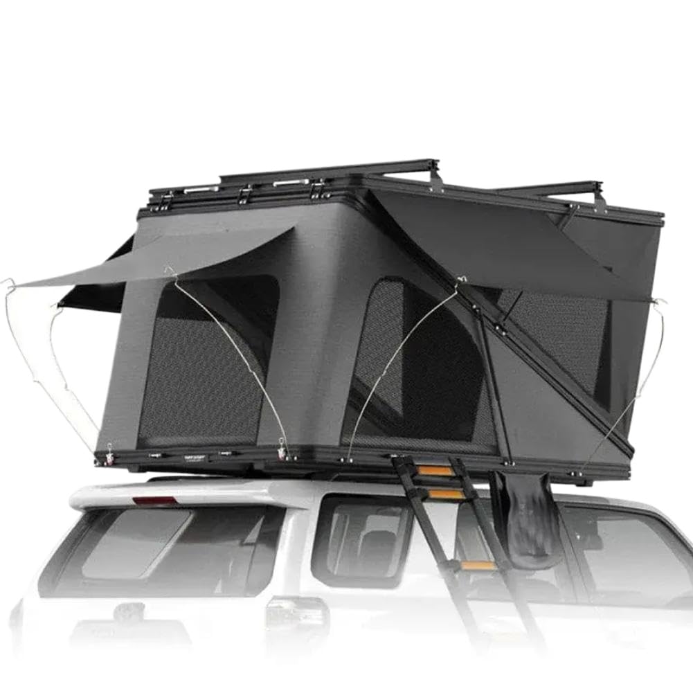 Tenda da Tetto in Alluminio a Guscio Rigido Compatibile con Pannello Solare per Auto