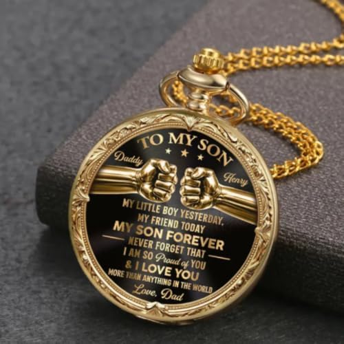 VELMORAS My Son Forever - Personalized Print Pocket Watch - 2