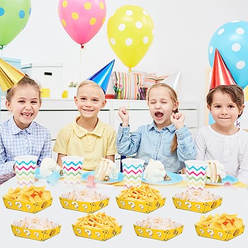OULUN 12PCS Mario Party Supplies, Super Bros Birthday Party Decorations, Question Mark Golden Party Snack Boats, Nacho Cardboard Hot Dog Popcorn