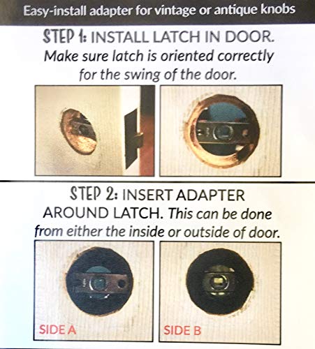 Rousso’s Reproduction Retrofit Kit Install Your Antique Knobs In Pre-Drilled Doors With Our Exclusive Bore Hole Adapter. (Polished Brass) (2-3/8 Backset) (Passage) #TOP4