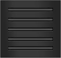 Vista 1 de BUILDMART - Cubierta de ventilación de CA moderna de 10x10 - Ventilación de aire decorativa de aluminio negro - Difusor de ranura lineal estándar