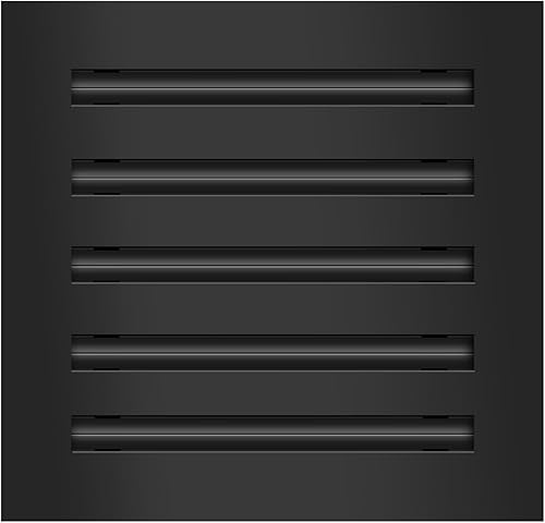 BUILDMART - Cubierta de ventilación de CA moderna de 10x10 - Ventilación de aire decorativa de aluminio negro - Difusor de ranura lineal estándar -