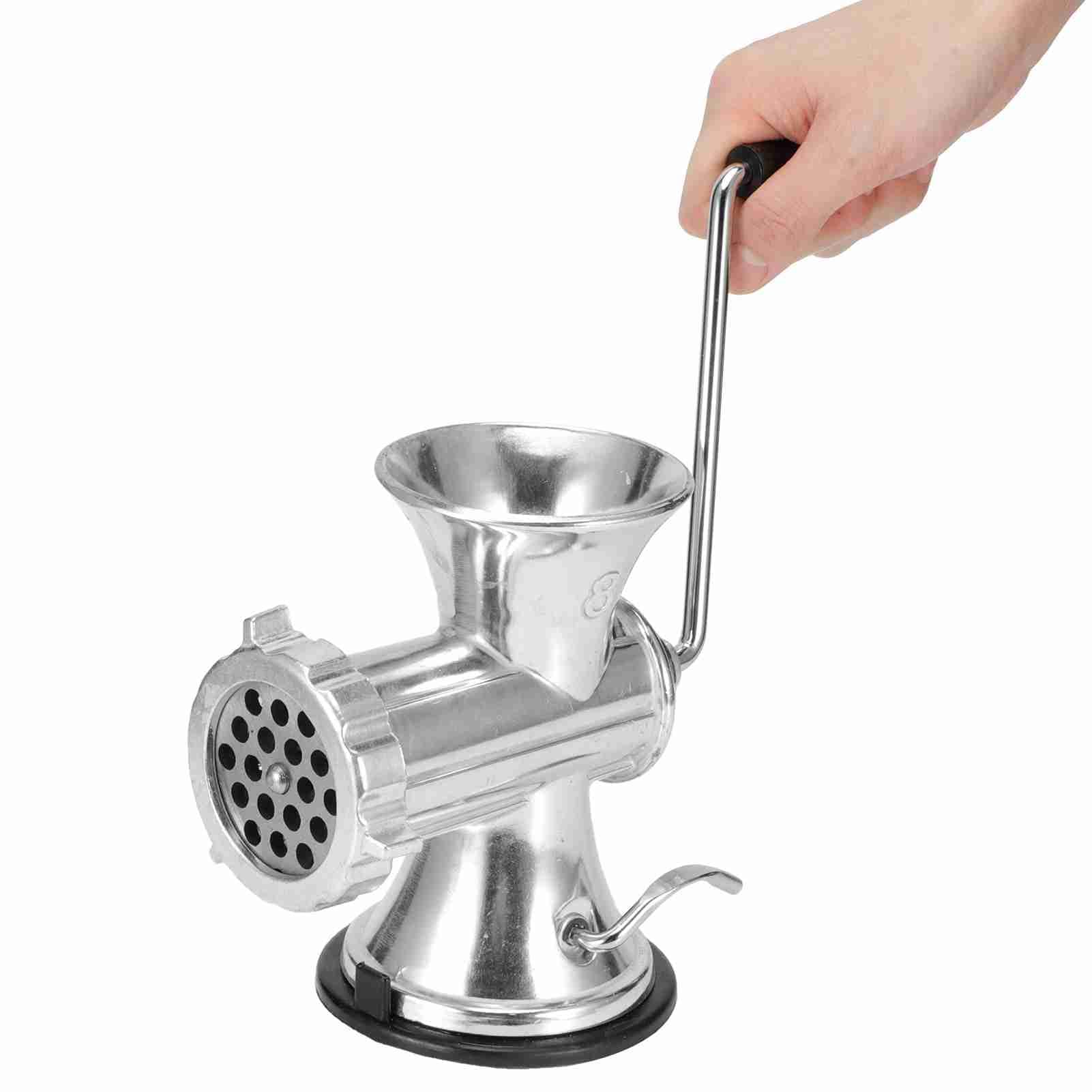 Fabater Maszynka do Mielenia Mięsa, Stop Aluminium Mocna, Wytrzymała, łatwa w Czyszczeniu, Ręczna Maszynka do Mielenia Nadziewarka Kiełbasy z Dużym Otworem Wsadowym Ergonomiczny Uchwyt Przyssawka