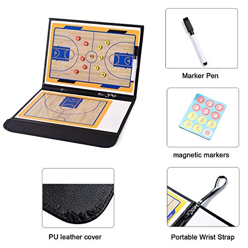 Txencex Basketball Coaching Board Coaches Clipboard Tactical Magnetic Board Kit,Portable Strategy Coach Board With Dry Erase, Marker Pen And Zipper Bag… #TOP3