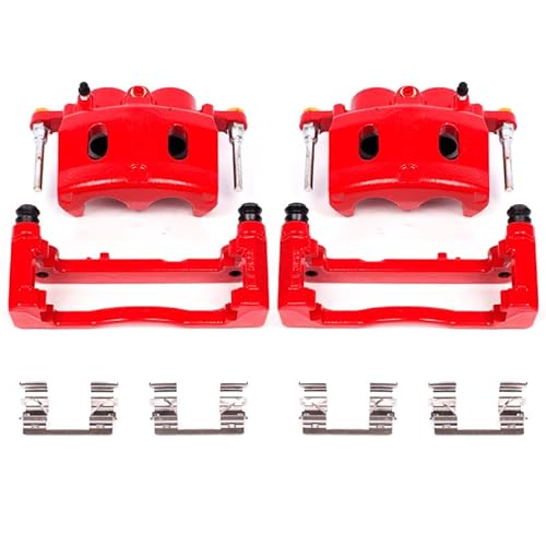 Power Stop Front S4918A Pair Of High-Temp Red Powder Coated Calipers #TOP1