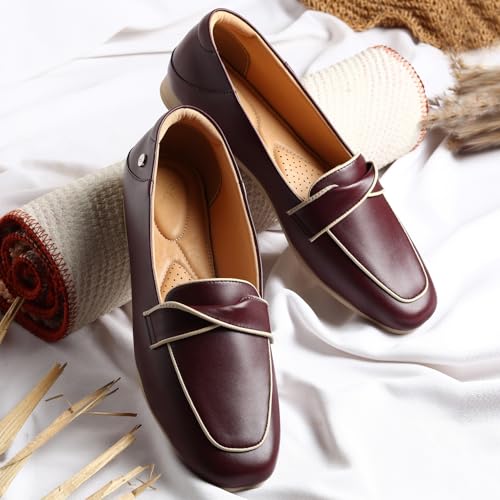 Image of YOHO Bliss Loafers for Women | Comfortable & Stylish Bellies | Fashion Moccasins with Footpharma Footbed | Slip-on for Casual & Formal Wear | 007