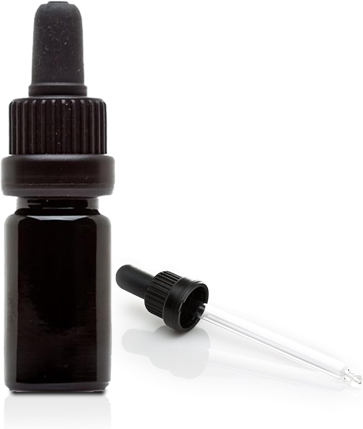 Infinity Jars 30 ML (1 Fl oz) Ultraviolet Black Glass Tincture Bottle & Dropper Leak‑Proof Travel Vial for Essential Oils, Serums, Micro-Doses, Herbal Extracts 10 Pack