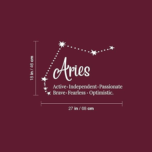 Miniatura 3 de Calcomanía de vinilo para pared, Aries – 18 x 27 pulgadas – Constelación del zodiaco moderna inspiradora cita de astrología para el hogar, oficina,