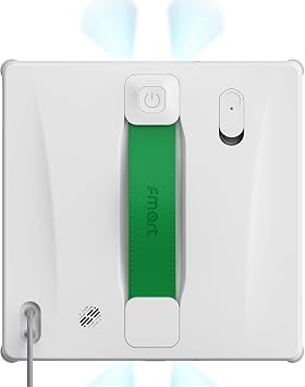 FMART W8 Mini Window Cleaning Robot, 8000Pa Suction, Ultra-Slim 2.36 in, 4-Way Ultrasonic Spray, Edge-Cleaning Route, Smart Path Planning, 9-Stage Safety, App & Remote Control