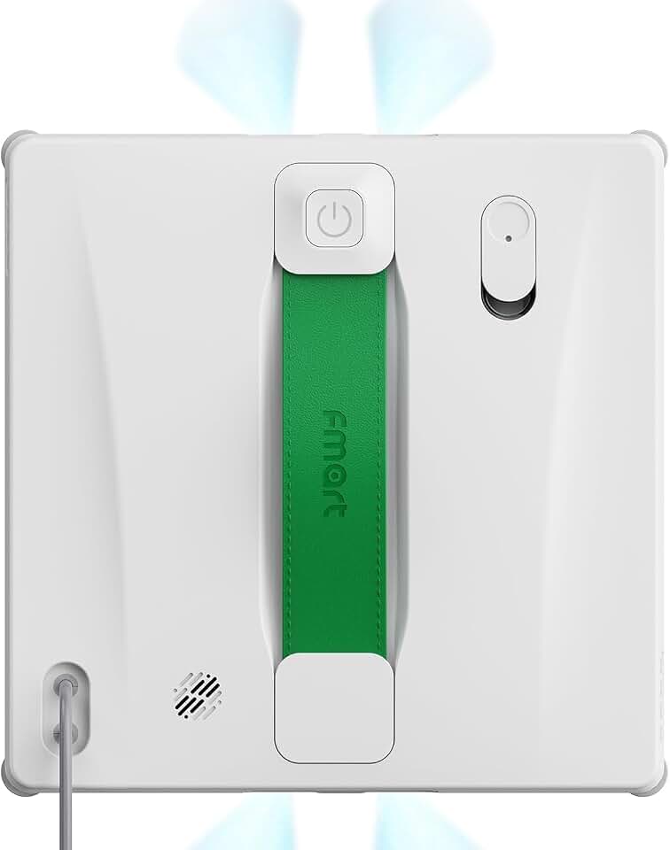 Fmart W8 Mini robo limpa vidro, 8000Pa, ultrafino, spray ultrassônico 4 vias, limpeza de bordas, rota inteligente, segurança em 9 níveis, controle por app e controle remoto