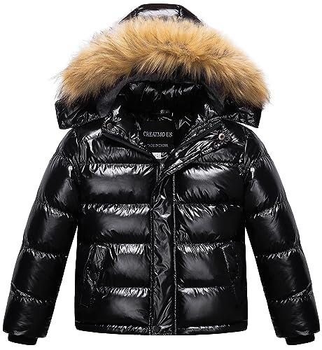 Image of CREATMO US Boy's Water Resistant Winter Coats Warm Fleece Lined Outwear Windbreaker Ski Jacket