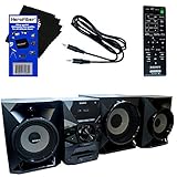 Sony All in One 700W Hi-Fi Shelf System with Bluetooth & NFC (Near-Field Communication), CD Player, FM Radio, USB & Aux Inputs, EQ & Bass Boost + Remote Control + Aux Cable + HeroFiber Cleaning Cloth