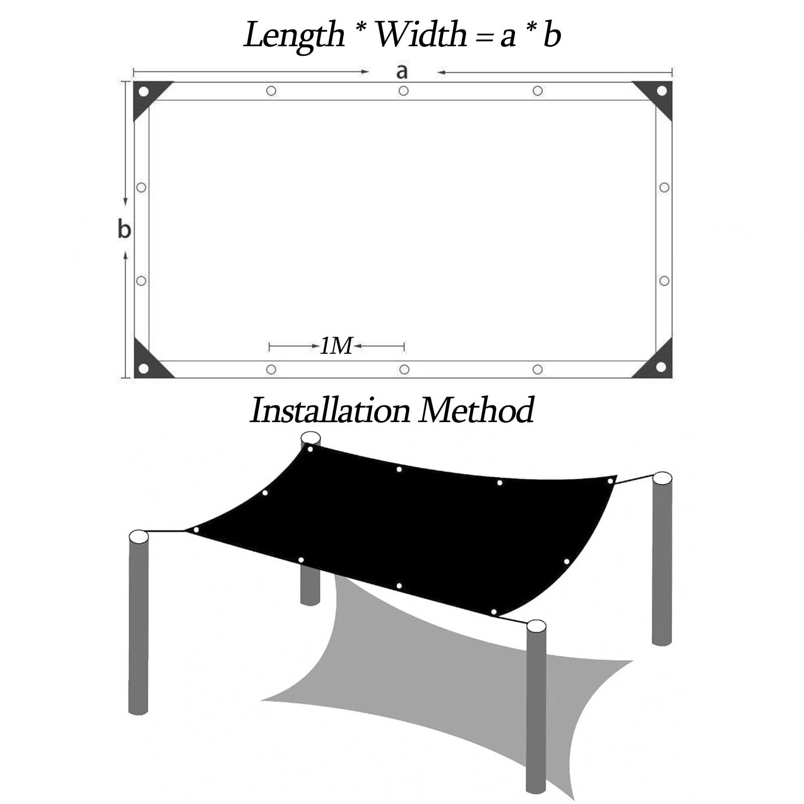 Filet D'ombrage pour Serre, 40% Noir Voile Ombrage Ajourée Tissu D'ombrage Pare-Soleil Tissu avec Oeillets, pour La Couverture Végétale Jardin Pergola Patio(4-PIN,2x3m)