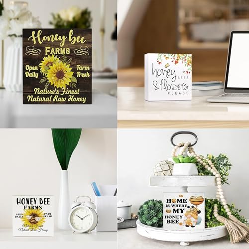 Wood Sign Labor Day Sign Wooden Sign Classic Box Sign Wood Wall Plaque Decor Rustic Farmhouse Block Sign Desktop Bathroom House Table Decoration For Home 5X5Inch - Image 4