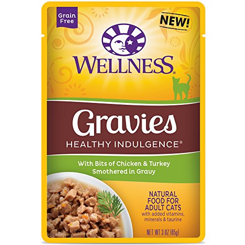 Wellness Natural Pet Food Healthy Indulgence Natural Grain Free Wet Cat Food, Gravies Chicken & Turkey, 3-Ounce Pouch (Pack Of 24) - image 1